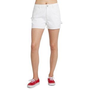 Dickies Womens Juniors Twill High Rise Denim Shorts White 1